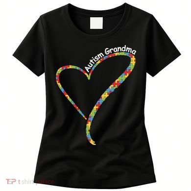Autism Awareness Autism Grandma Heart Women's T-Shirt