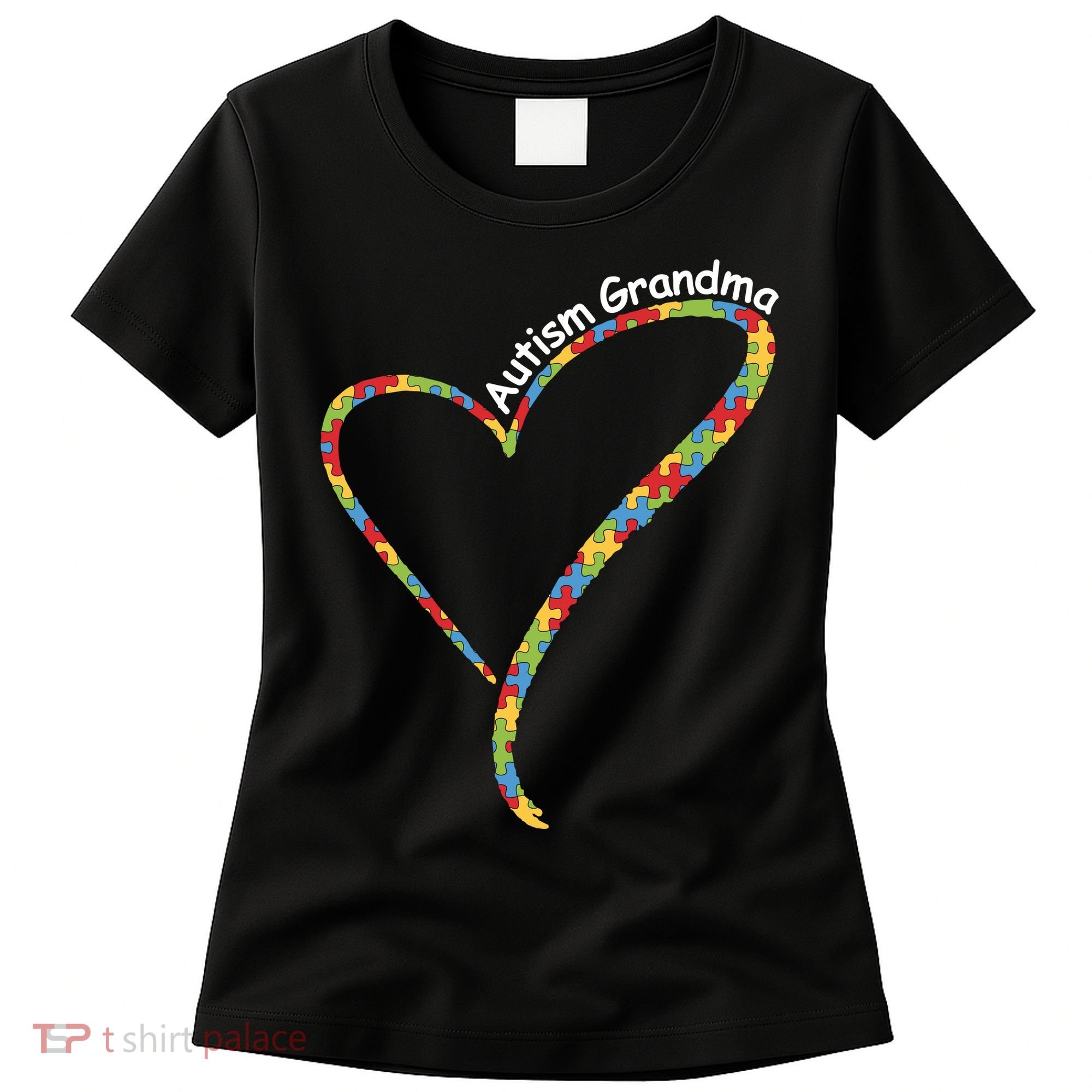 Autism Awareness Autism Grandma Heart Women's T-Shirt