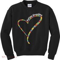 Autism Awareness Autism Grandma Heart Kids Sweatshirt thumb 0