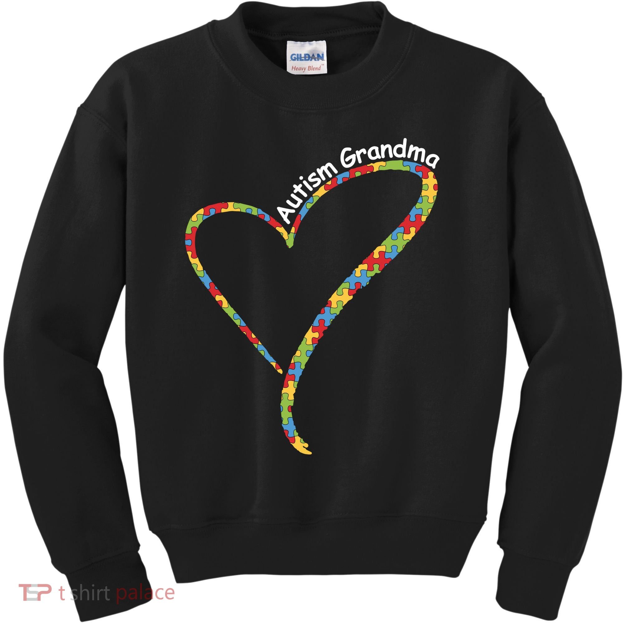 Autism Awareness Autism Grandma Heart Kids Sweatshirt