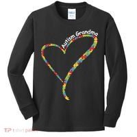 Autism Awareness Autism Grandma Heart Kids Long Sleeve Shirt thumb 0