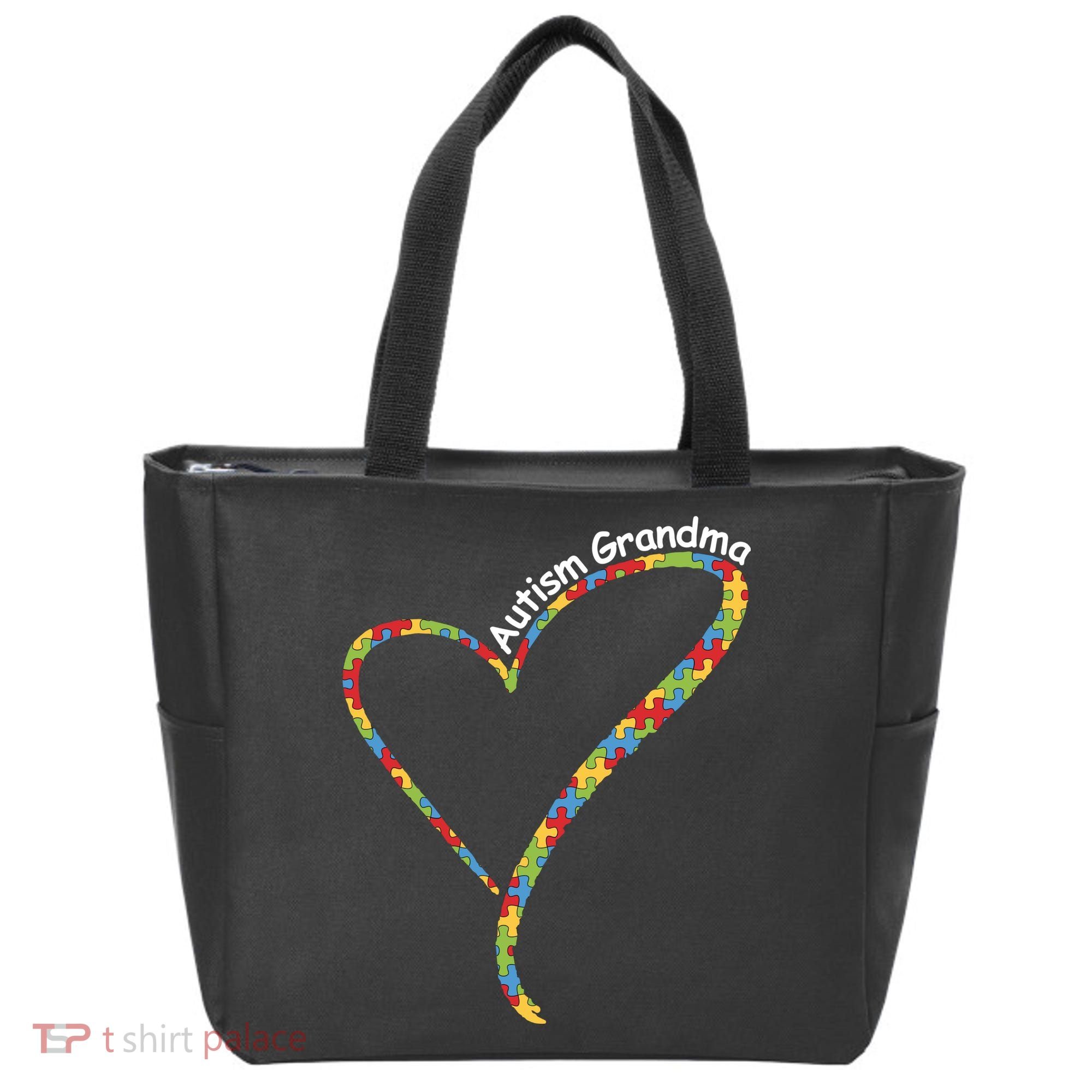 Autism Awareness Autism Grandma Heart Tote Bag
