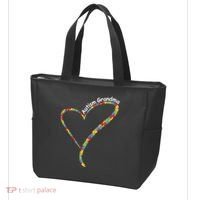 Autism Awareness Autism Grandma Heart Tote Bag thumb 3
