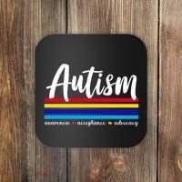 Autism Awareness Acceptance Advocacy Coaster thumb 0