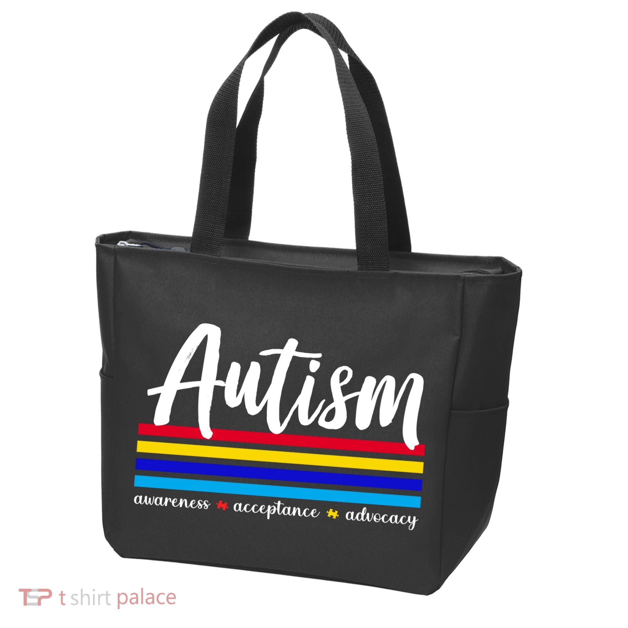 Autism Awareness Acceptance Advocacy Tote Bag