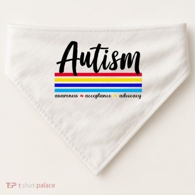 Autism Awareness Acceptance Advocacy USA-Made Doggie Bandana