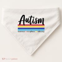 Autism Awareness Acceptance Advocacy USA-Made Doggie Bandana thumb 0