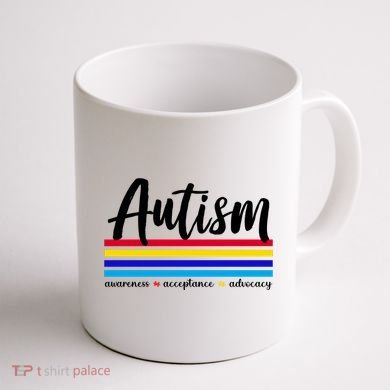 Autism Awareness Acceptance Advocacy Coffee Mug back