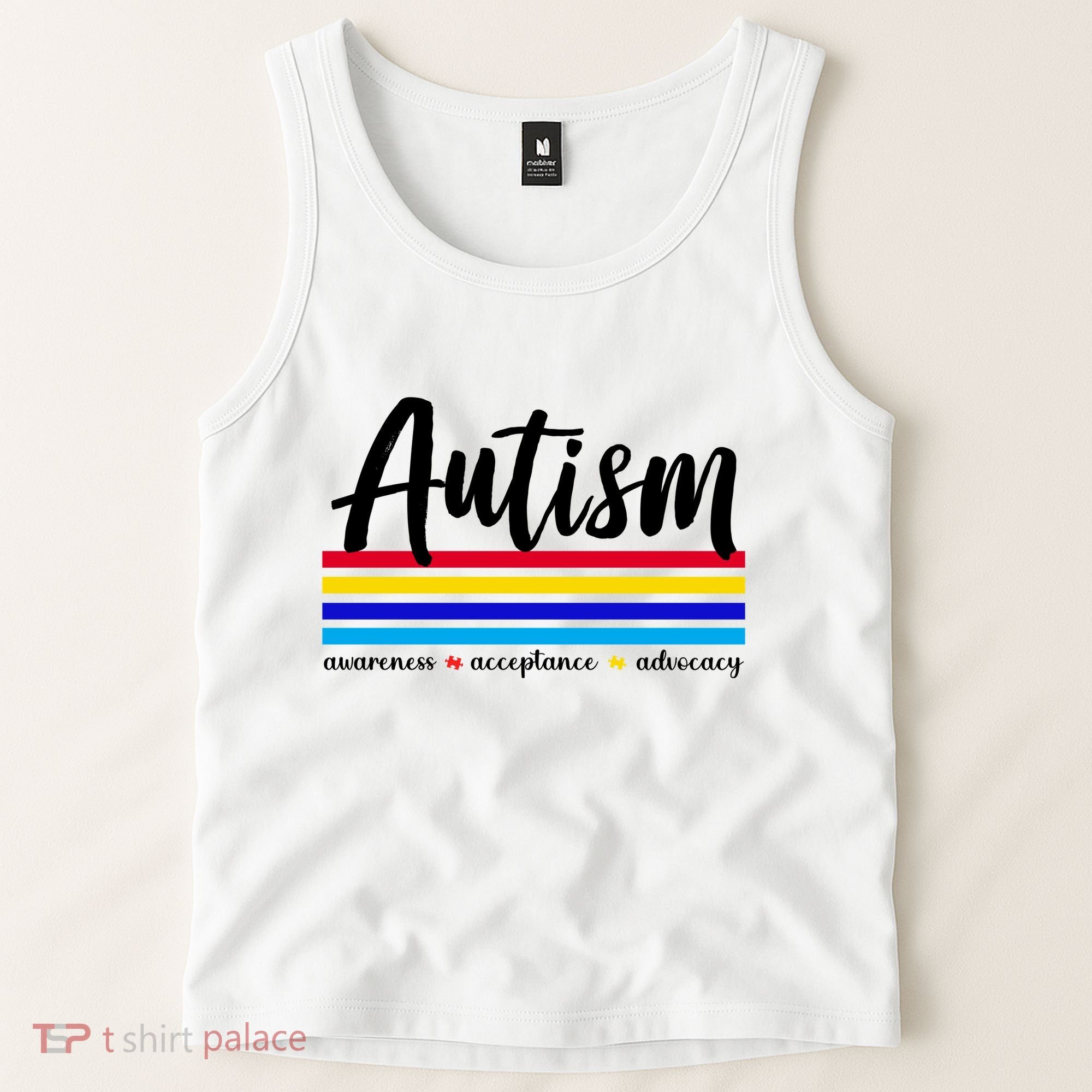 Autism Awareness Acceptance Advocacy Tank Top