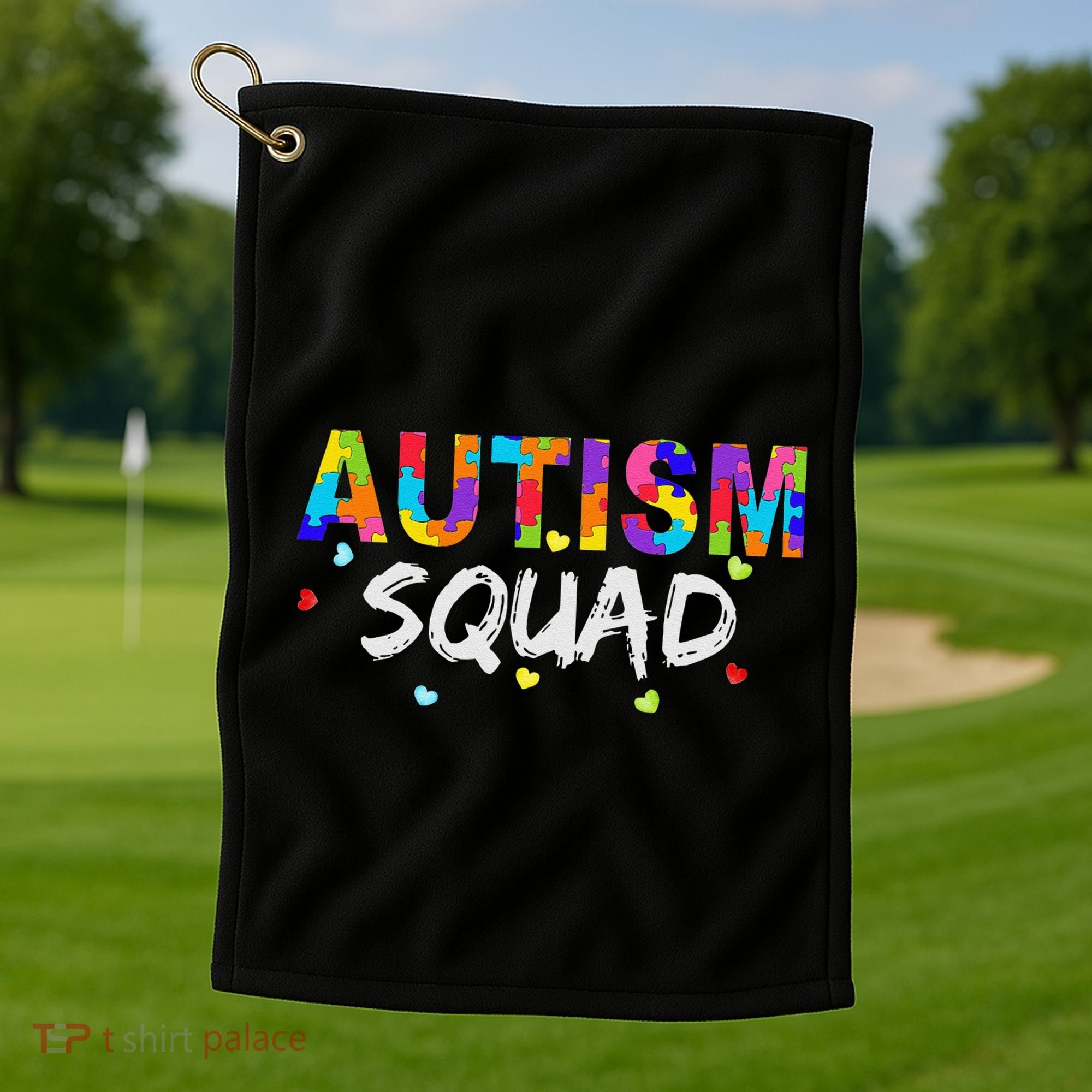 Autism Awareness Autism Squad Support Team Golf Towel
