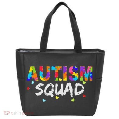 Autism Awareness Autism Squad Support Team Tote Bag