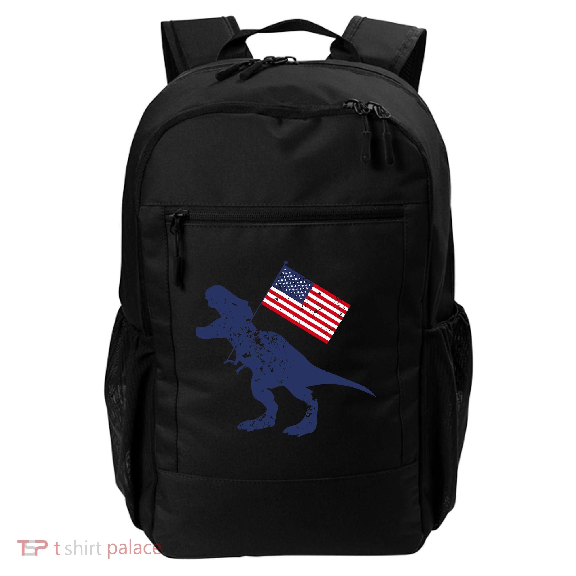 Awesome America American Dino Flag July 4th USA Dinosaur Backpack