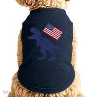 Awesome America American Dino Flag July 4th USA Dinosaur Doggie Tank thumb 0