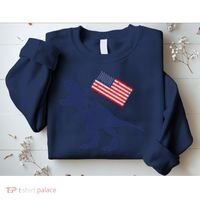 Awesome America American Dino Flag July 4th USA Dinosaur Sweatshirt thumb 2