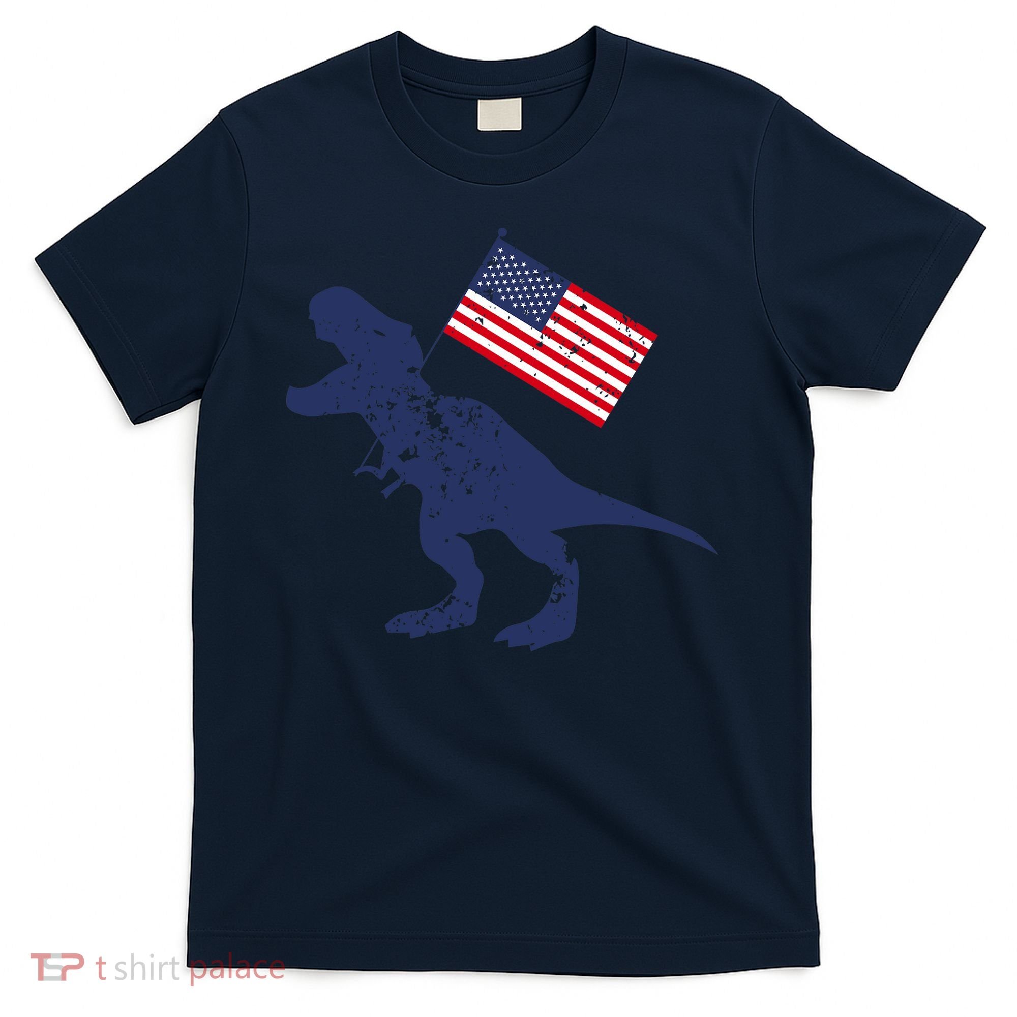 Awesome America American Dino Flag July 4th USA Dinosaur T-Shirt