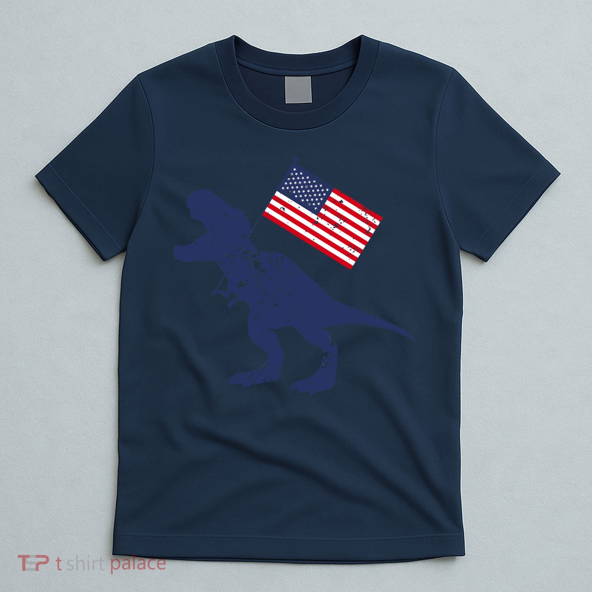 Awesome America American Dino Flag July 4th USA Dinosaur T-Shirt