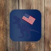 Awesome America American Dino Flag July 4th USA Dinosaur Coaster thumb 0