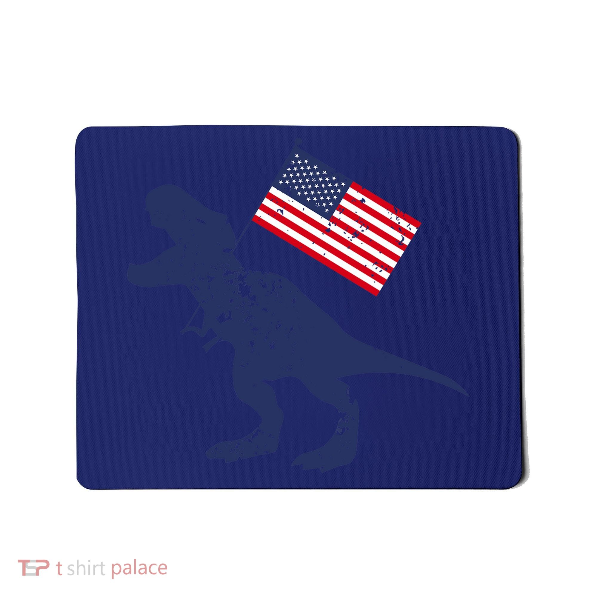 Awesome America American Dino Flag July 4th USA Dinosaur Mousepad