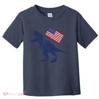 Awesome America American Dino Flag July 4th USA Dinosaur Toddler T-Shirt thumb 0