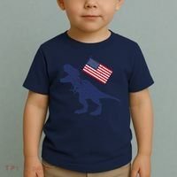 Awesome America American Dino Flag July 4th USA Dinosaur Toddler T-Shirt thumb 2
