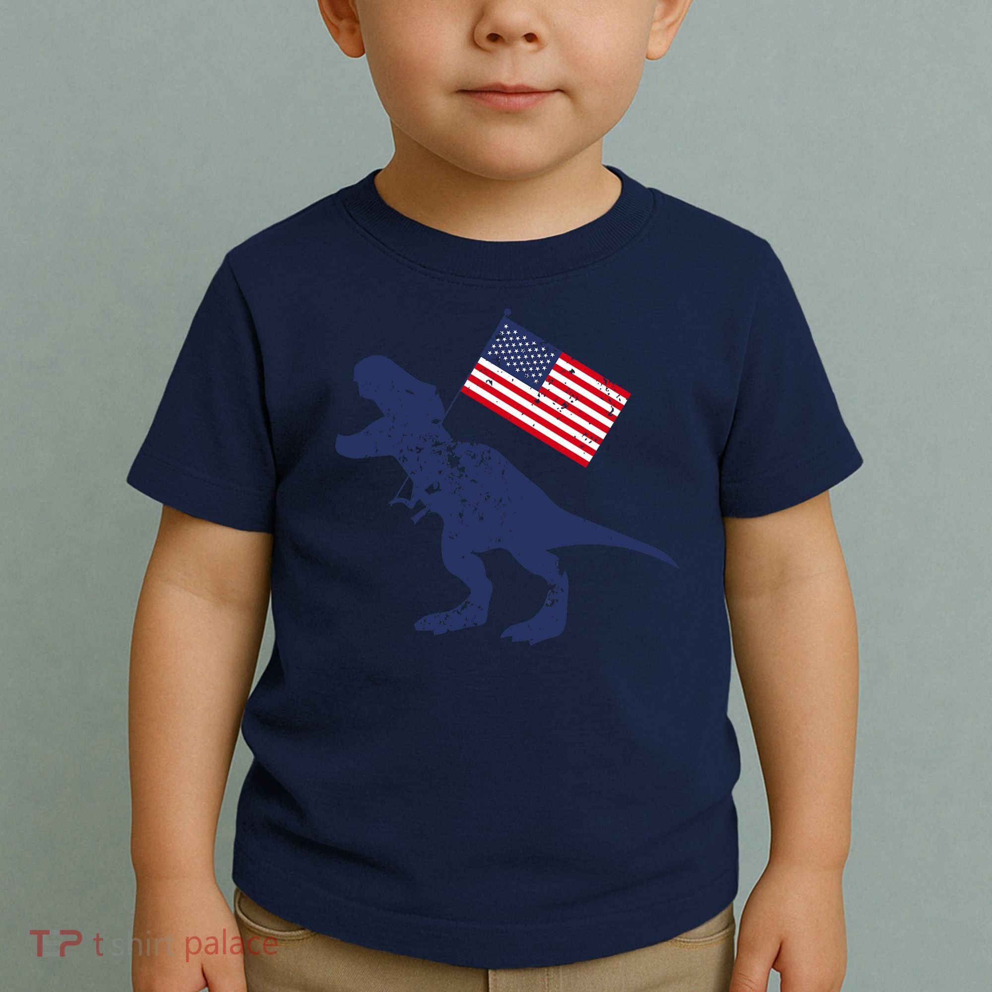Awesome America American Dino Flag July 4th USA Dinosaur Toddler T-Shirt