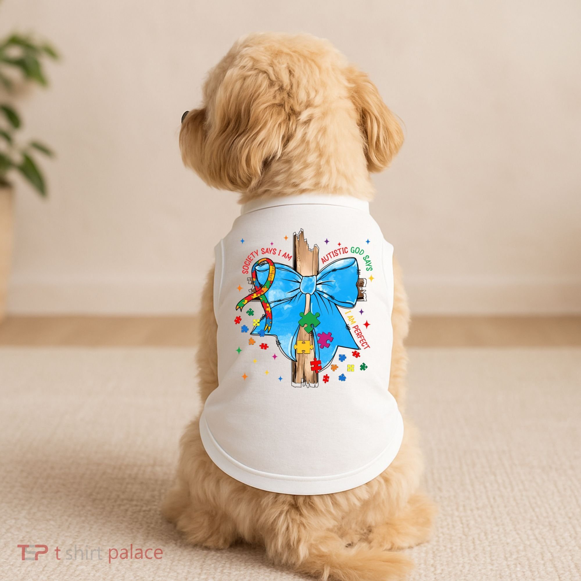 Autism Awareness Autistic God Save Faith  Doggie Tank