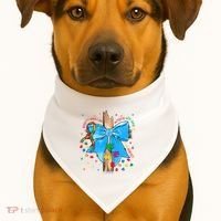 Autism Awareness Autistic God Save Faith  USA-Made Doggie Bandana thumb 1