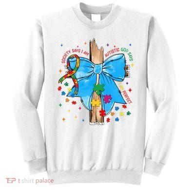 Autism Awareness Autistic God Save Faith  Sweatshirt