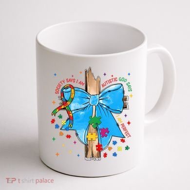 Autism Awareness Autistic God Save Faith  Coffee Mug back