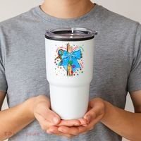 Autism Awareness Autistic God Save Faith  Tumbler thumb 2