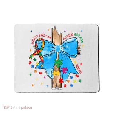 Autism Awareness Autistic God Save Faith  Mousepad