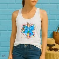 Autism Awareness Autistic God Save Faith  Women's Tank Top thumb 2