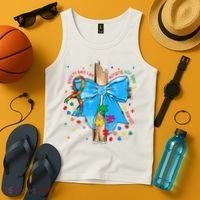 Autism Awareness Autistic God Save Faith  Tank Top thumb 4