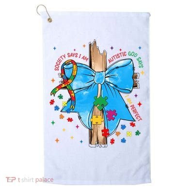 Autism Awareness Autistic God Save Faith  Golf Towel