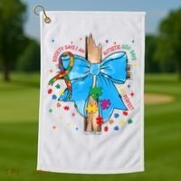 Autism Awareness Autistic God Save Faith  Golf Towel thumb 1