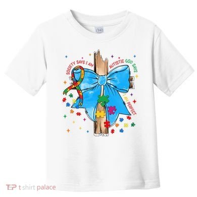 Autism Awareness Autistic God Save Faith  Toddler T-Shirt