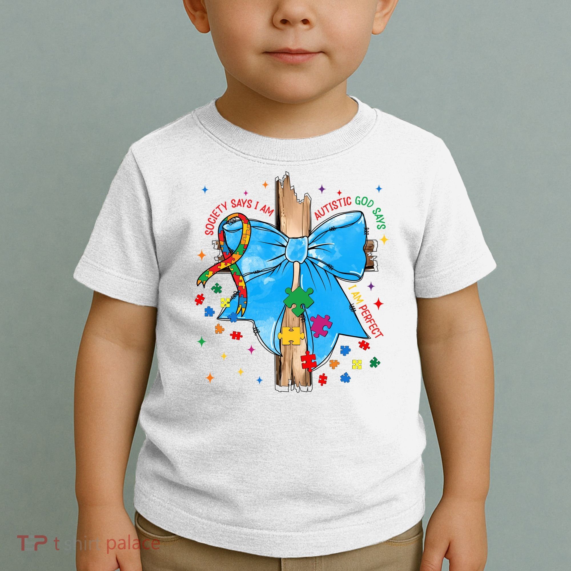 Autism Awareness Autistic God Save Faith  Toddler T-Shirt