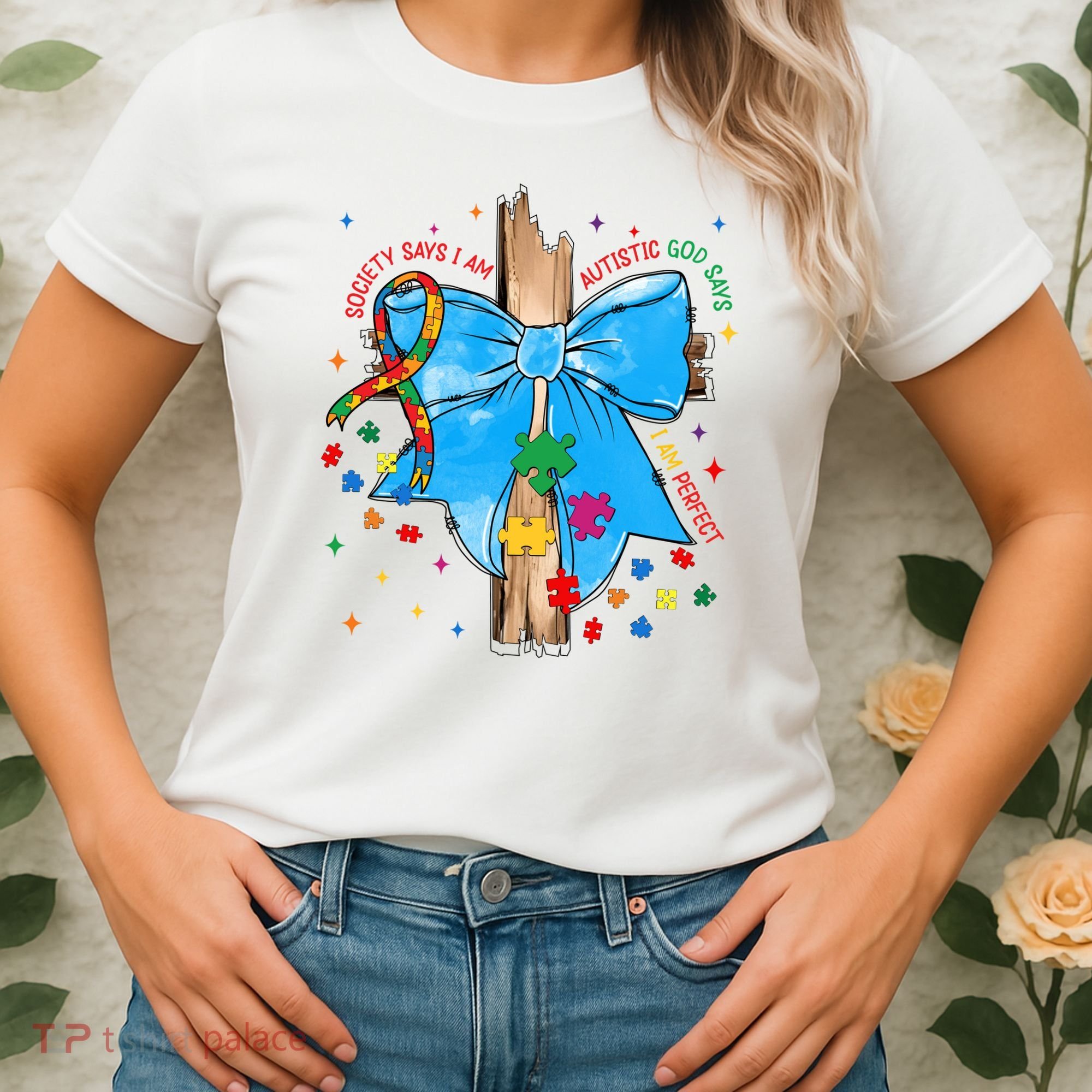 Autism Awareness Autistic God Save Faith  Women's T-Shirt