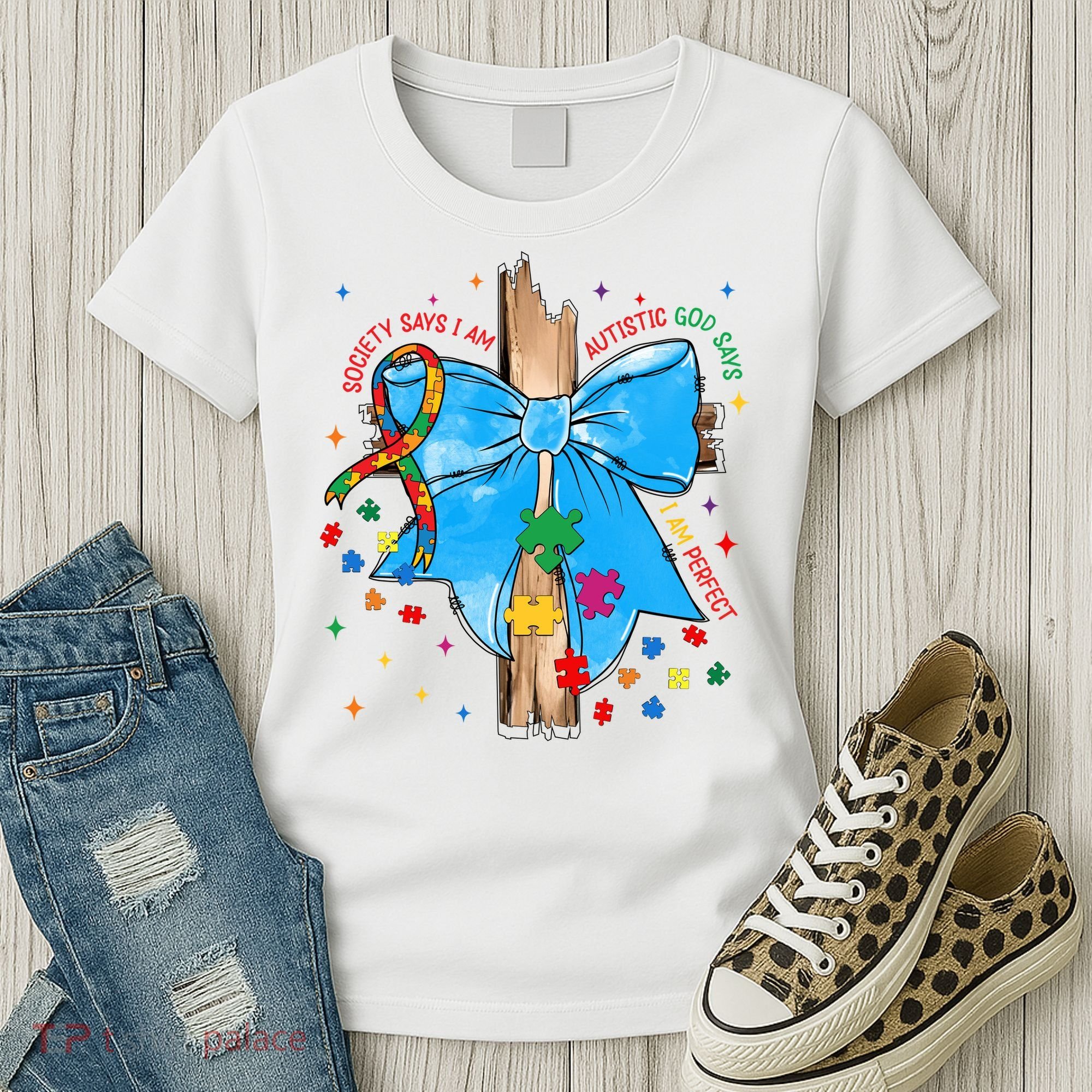 Autism Awareness Autistic God Save Faith  Women's T-Shirt