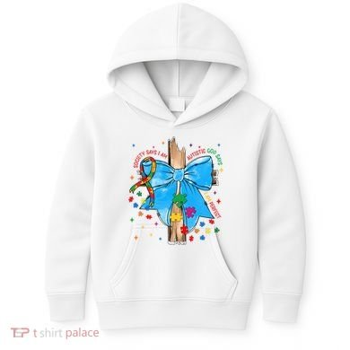 Autism Awareness Autistic God Save Faith  Kids Hoodie