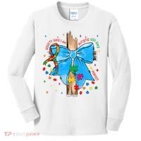 Autism Awareness Autistic God Save Faith  Kids Long Sleeve Shirt thumb 0