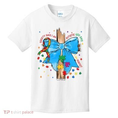 Autism Awareness Autistic God Save Faith  Kids T-Shirt
