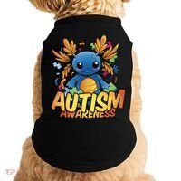 Axolotl Autism Awareness Doggie Tank thumb 0