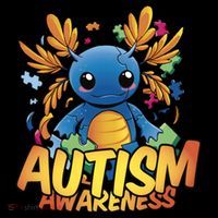 Axolotl Autism Awareness USA-Made Doggie Bandana thumb 2