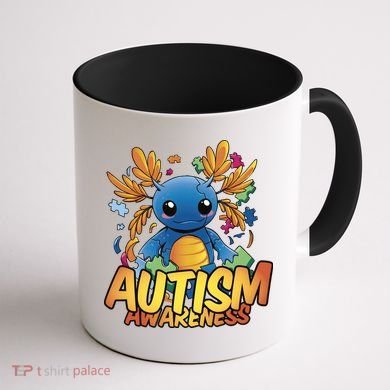 Axolotl Autism Awareness Coffee Mug back