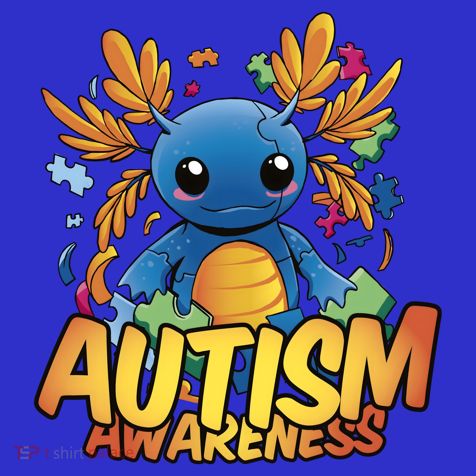 Axolotl Autism Awareness Baby Bodysuit