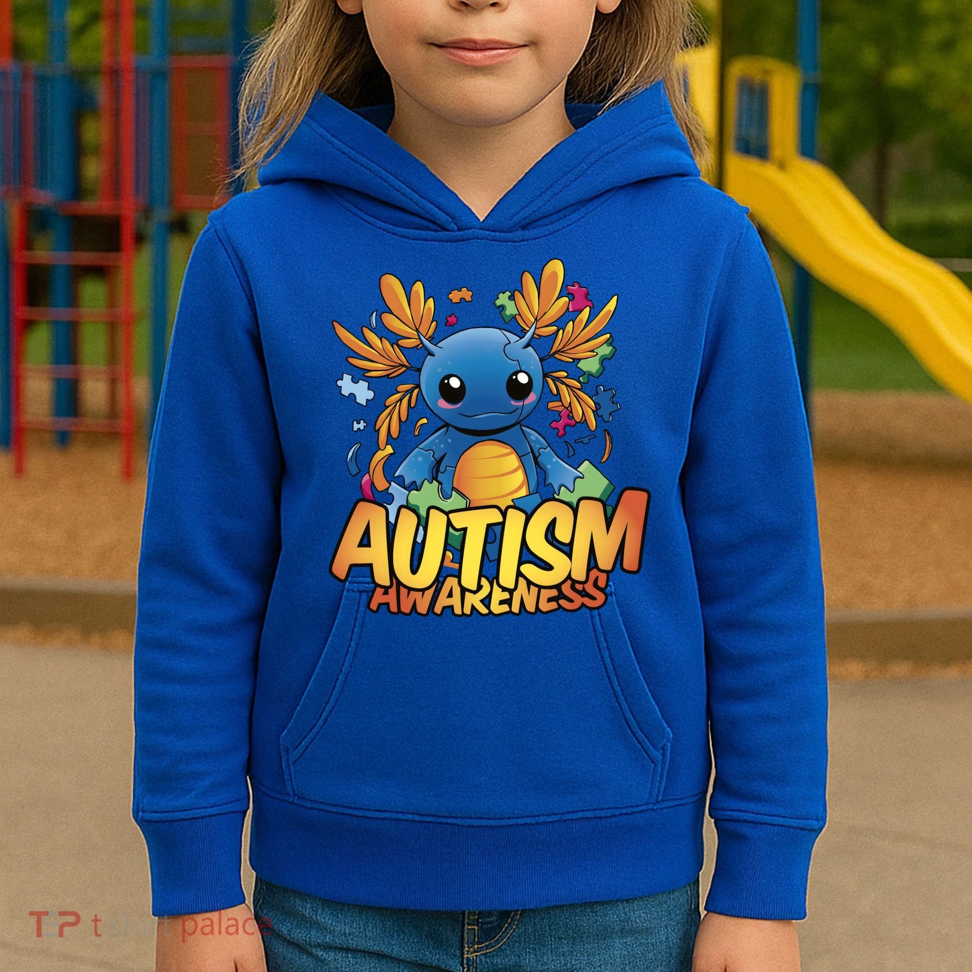 Axolotl Autism Awareness Kids Hoodie