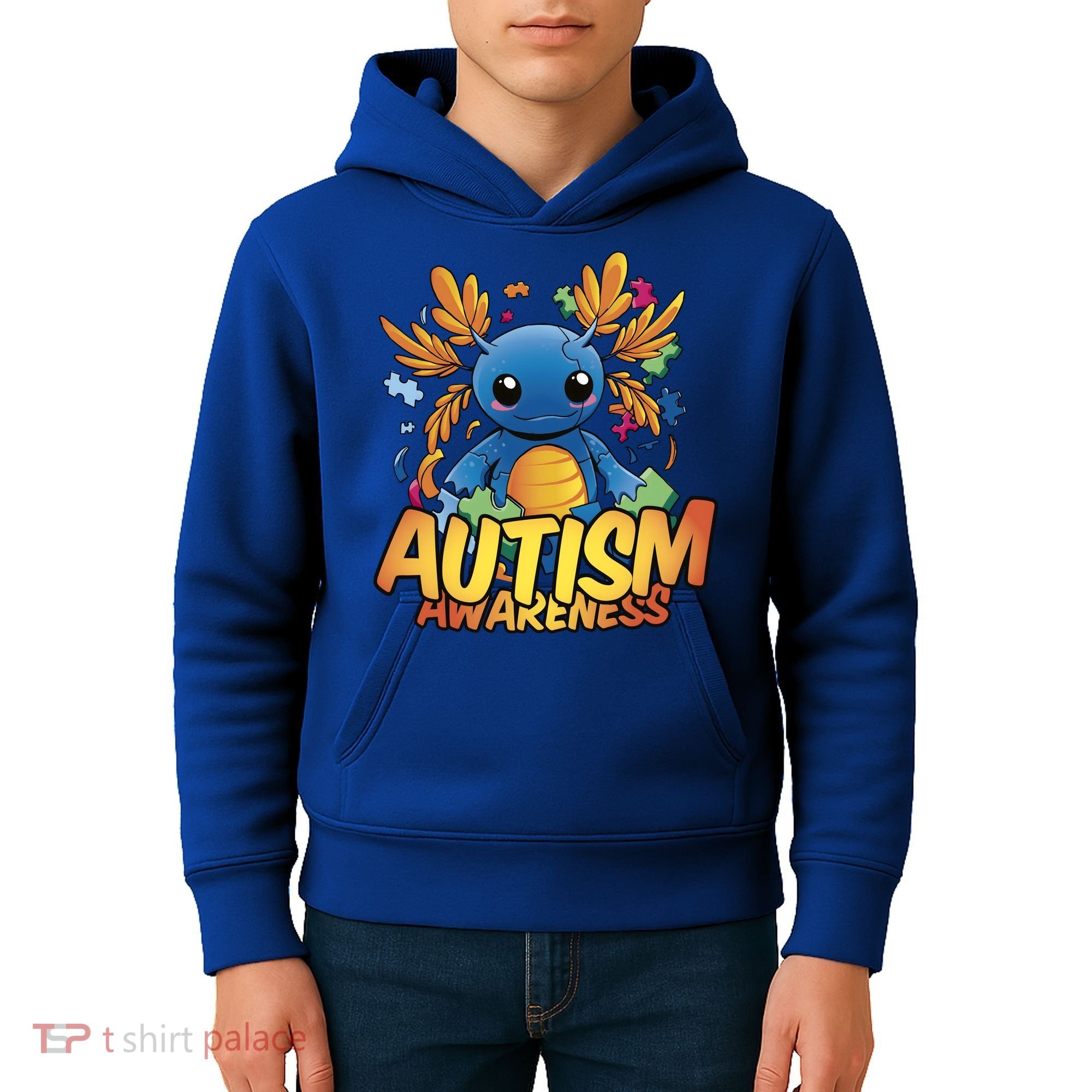 Axolotl Autism Awareness Kids Hoodie