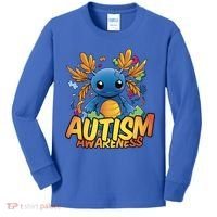 Axolotl Autism Awareness Kids Long Sleeve Shirt thumb 0