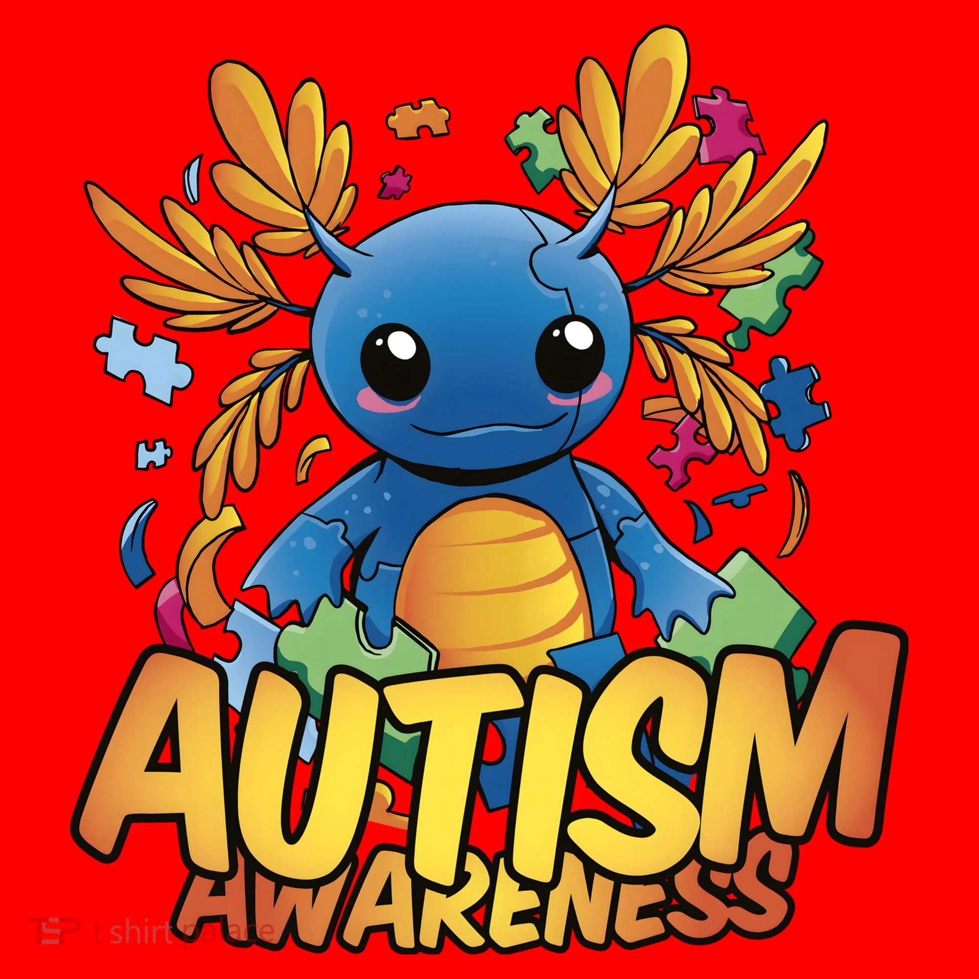 Axolotl Autism Awareness Santa Hat